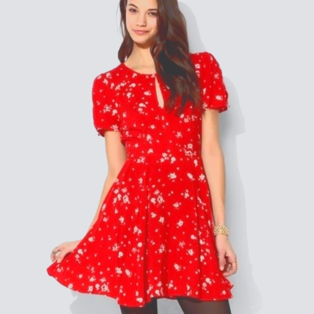 Kimchi Blue red floral dress